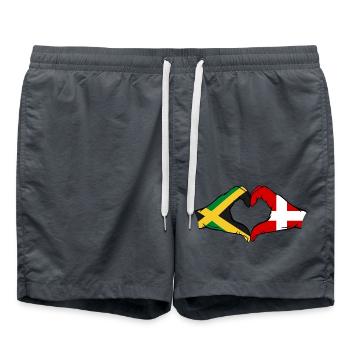 Jamaica Denmark Hands Heart Shape - Swim Trunks - anthracite - Front - AI Model Male 185 light (185cm)