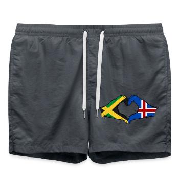 Jamaika Island Hände Herzform - Badeshorts - Anthrazit - Vorne - AI Model Male 185 light (185cm)