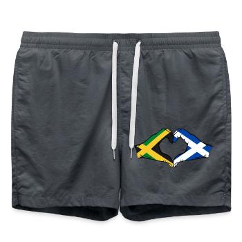 Jamaika Schottland Hände Herzform - Badeshorts - Anthrazit - Vorne - AI Model Male 185 light (185cm)
