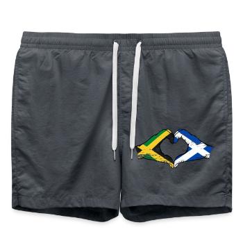 Jamaica Scotland Hands Heart Shape Used - Swim Trunks - anthracite - Front - AI Model Male 185 light (185cm)