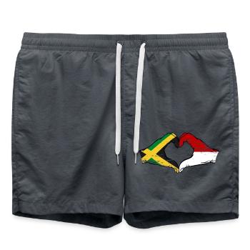 Jamaïque Indonésie mains forme de coeur utilisé - Short de bain - charbon - Devant - AI Model Male 185 light (185cm)