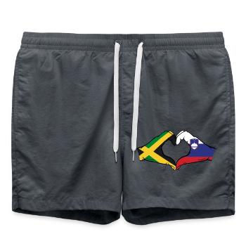 Jamaïque Slovénie Mains Forme de Coeur - Short de bain - charbon - Devant - AI Model Male 185 light (185cm)