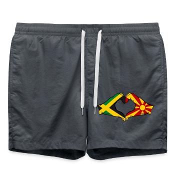 Jamaïque Macédoine mains forme de coeur utilisé - Short de bain - charbon - Devant - AI Model Male 185 light (185cm)