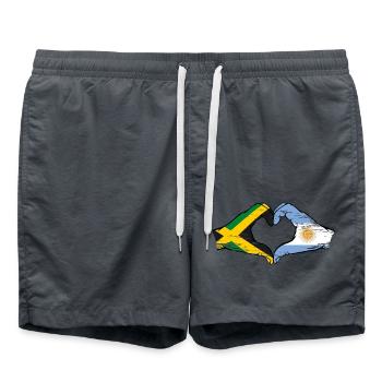 Jamaïque Argentine Mains Forme de Coeur Utilisé - Short de bain - charbon - Devant - AI Model Male 185 light (185cm)