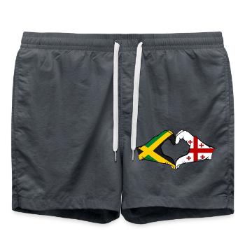 Jamaika Georgien Hände Herzform - Badeshorts - Anthrazit - Vorne - AI Model Male 185 light (185cm)