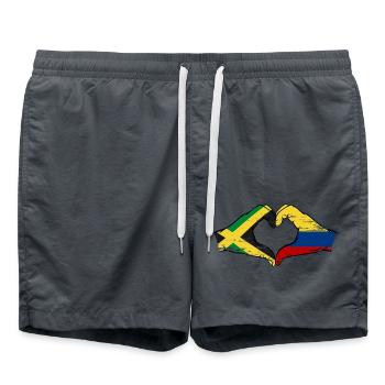 Jamaika Kolumbien Hände Herzform used - Badeshorts - Anthrazit - Vorne - AI Model Male 185 light (185cm)