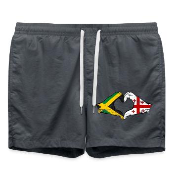 Jamaïque Géorgie Mains Forme de coeur Utilisé - Short de bain - charbon - Devant - AI Model Male 185 light (185cm)