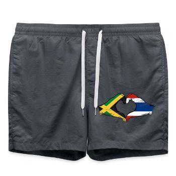 Jamaika Thailand Hände Herzform used - Badeshorts - Anthrazit - Vorne - AI Model Male 185 light (185cm)