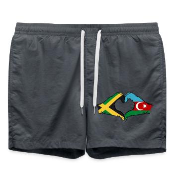 Jamaïque Azerbaïdjan Mains Forme de coeur - Short de bain - charbon - Devant - AI Model Male 185 light (185cm)