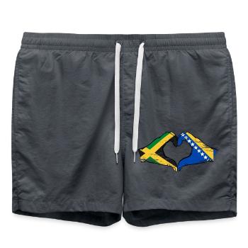 Jamaika Bosnien Hände Herzform used - Badeshorts - Anthrazit - Vorne - AI Model Male 185 light (185cm)