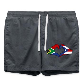 Afrique du Sud Porto Rico Mains Forme de Coeur - Short de bain - charbon - Devant - AI Model Male 185 light (185cm)