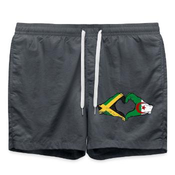 Jamaika Algerien Hände Herzform used - Badeshorts - Anthrazit - Vorne - AI Model Male 185 light (185cm)