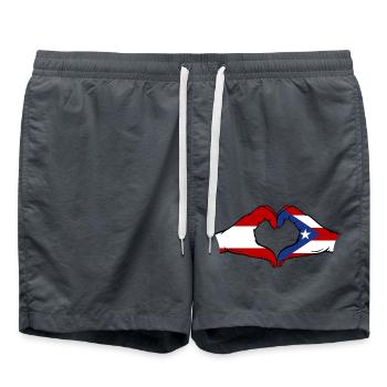 Austria Puerto Rico Hands Heart Shape - Swim Trunks - anthracite - Front - AI Model Male 185 light (185cm)