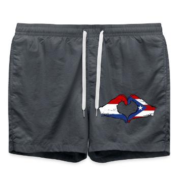Holland Puerto Rico Hands Heart Shape Used - Swim Trunks - anthracite - Front - AI Model Male 185 light (185cm)