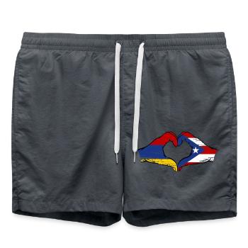 Armenia Puerto Rico Hands Heart Shape Used - Swim Trunks - anthracite - Front - AI Model Male 185 light (185cm)