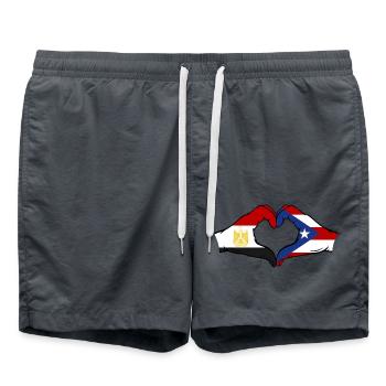 Egypt Puerto Rico Hands Heart Shape - Swim Trunks - anthracite - Front - AI Model Male 185 light (185cm)