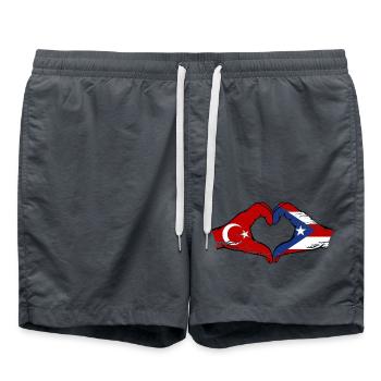 Turquie Porto Rico Mains Forme de Coeur Utilisé - Short de bain - charbon - Devant - AI Model Male 185 light (185cm)