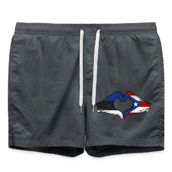 Estonia Puerto Rico Hands Heart Shape Used - Swim Trunks - anthracite - Front - AI Model Male 185 light (185cm)
