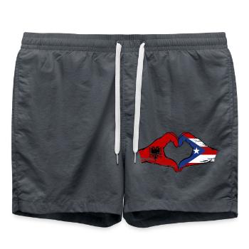 Albanien Puerto Rico Hände Herzform used - Badeshorts - Anthrazit - Vorne - AI Model Male 185 light (185cm)