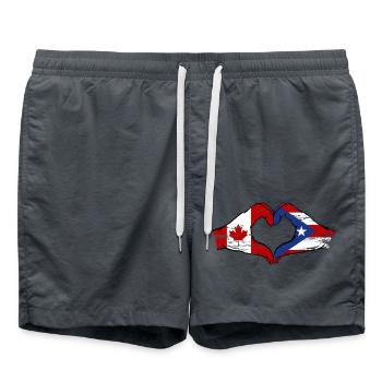 Canada Porto Rico Mains Coeur Forme Utilisé - Short de bain - charbon - Devant - AI Model Male 185 light (185cm)
