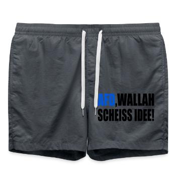 Afd wallah scheiss idee - Badeshorts - Anthrazit - Vorne - AI Model Male 185 light (185cm)