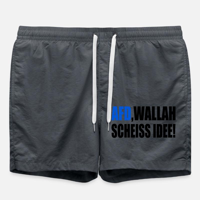 Afd wallah scheiss idee - Badeshorts - Anthrazit