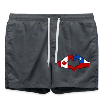 Canada Chili Drapeau Mains Coeur Forme - Short de bain - charbon - Devant - AI Model Male 185 light (185cm)