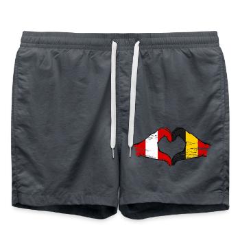 Peru Belgien Hände Herzform used - Badeshorts - Anthrazit - Vorne - AI Model Male 185 light (185cm)