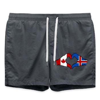 Canada Islande Drapeau Mains Coeur Forme - Short de bain - charbon - Devant - AI Model Male 185 light (185cm)