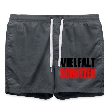 vielfalt schützen - Badeshorts - Anthrazit - Vorne - AI Model Male 185 light (185cm)