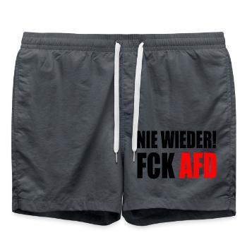 Fuck afd - Badeshorts - Anthrazit - Vorne - AI Model Male 185 light (185cm)
