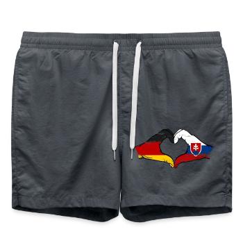 Allemagne Slovaquie Drapeau Mains Coeur Forme Utilisé - Short de bain - charbon - Devant - AI Model Male 185 light (185cm)