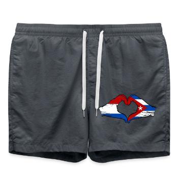 Holland Cuba flag hands heart shape used - Swim Trunks - anthracite - Front - AI Model Male 185 light (185cm)