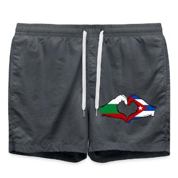 Bulgarien Kuba Flagge Hände Herzform - Badeshorts - Anthrazit - Vorne - AI Model Male 185 light (185cm)