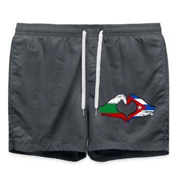 Bulgaria Cuba flag hands heart shape used - Swim Trunks - anthracite - Front - AI Model Male 185 light (185cm)