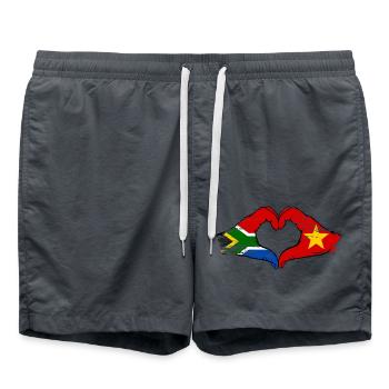 Afrique du Sud Vietnam Drapeau Mains Coeur Forme Utilisé - Short de bain - charbon - Devant - AI Model Male 185 light (185cm)