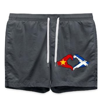 Vietnam Ecosse drapeau mains forme de coeur utilisé - Short de bain - charbon - Devant - AI Model Male 185 light (185cm)