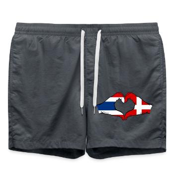 Thailand Dänemark Flagge Hände Herzform - Badeshorts - Anthrazit - Vorne - AI Model Male 185 light (185cm)