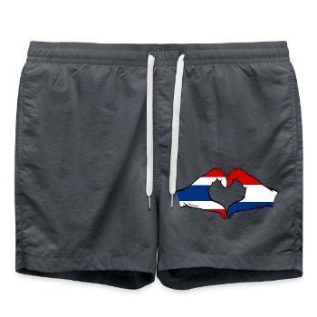 Thaïlande Hollande Drapeau Mains Coeur Forme - Short de bain - charbon - Devant - AI Model Male 185 light (185cm)