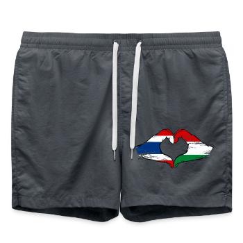 Thaïlande Hongrie Drapeau Mains Coeur Utilisé - Short de bain - charbon - Devant - AI Model Male 185 light (185cm)