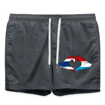 Thaïlande, Luxembourg, drapeau mains, forme de coeur utilisé - Short de bain - charbon - Devant - AI Model Male 185 light (185cm)