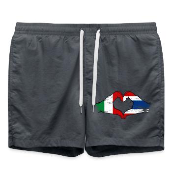 Italie Drapeau Thaïlande mains forme coeur utilisé - Short de bain - charbon - Devant - AI Model Male 185 light (185cm)