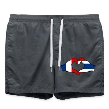 Frankreich Thailand Flagge Hände Herzform - Badeshorts - Anthrazit - Vorne - AI Model Male 185 light (185cm)