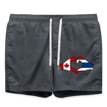 Kanada Thailand Flagge Hände Herzform - Badeshorts - Anthrazit - Vorne - AI Model Male 185 light (185cm)