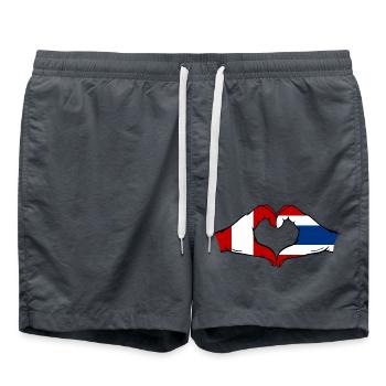 Peru Thailand Flagge Hände Herzform - Badeshorts - Anthrazit - Vorne - AI Model Male 185 light (185cm)
