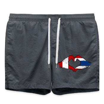 Pérou Drapeau de la Thaïlande mains forme de coeur utilisé - Short de bain - charbon - Devant - AI Model Male 185 light (185cm)