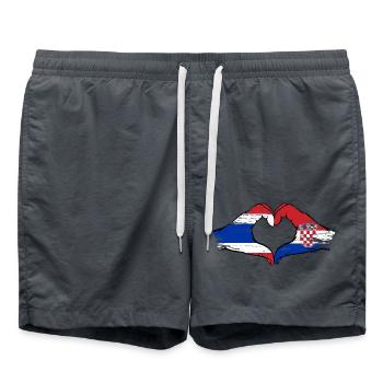 Croatie Drapeau Thaïlande mains forme de coeur utilisé - Short de bain - charbon - Devant - AI Model Male 185 light (185cm)