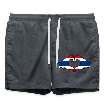 Thailand Flagge Hände Herzform - Badeshorts - Anthrazit - Vorne - AI Model Male 185 light (185cm)