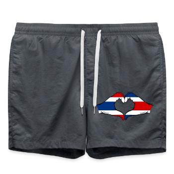 Thailand Costa Rica Flagge Hände Herzform - Badeshorts - Anthrazit - Vorne - AI Model Male 185 light (185cm)