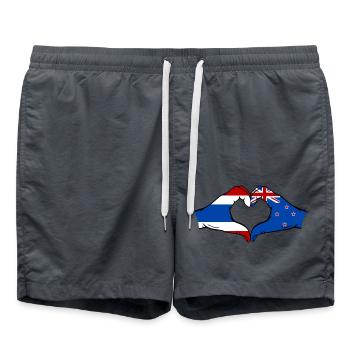 Thailand New Zealand Flag Hands Heart Shape - Swim Trunks - anthracite - Front - AI Model Male 185 light (185cm)